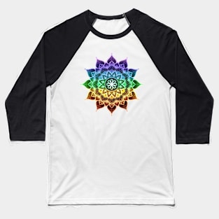 Mandala of Chakras in the 7 colors of the rainbow Baseball T-Shirt